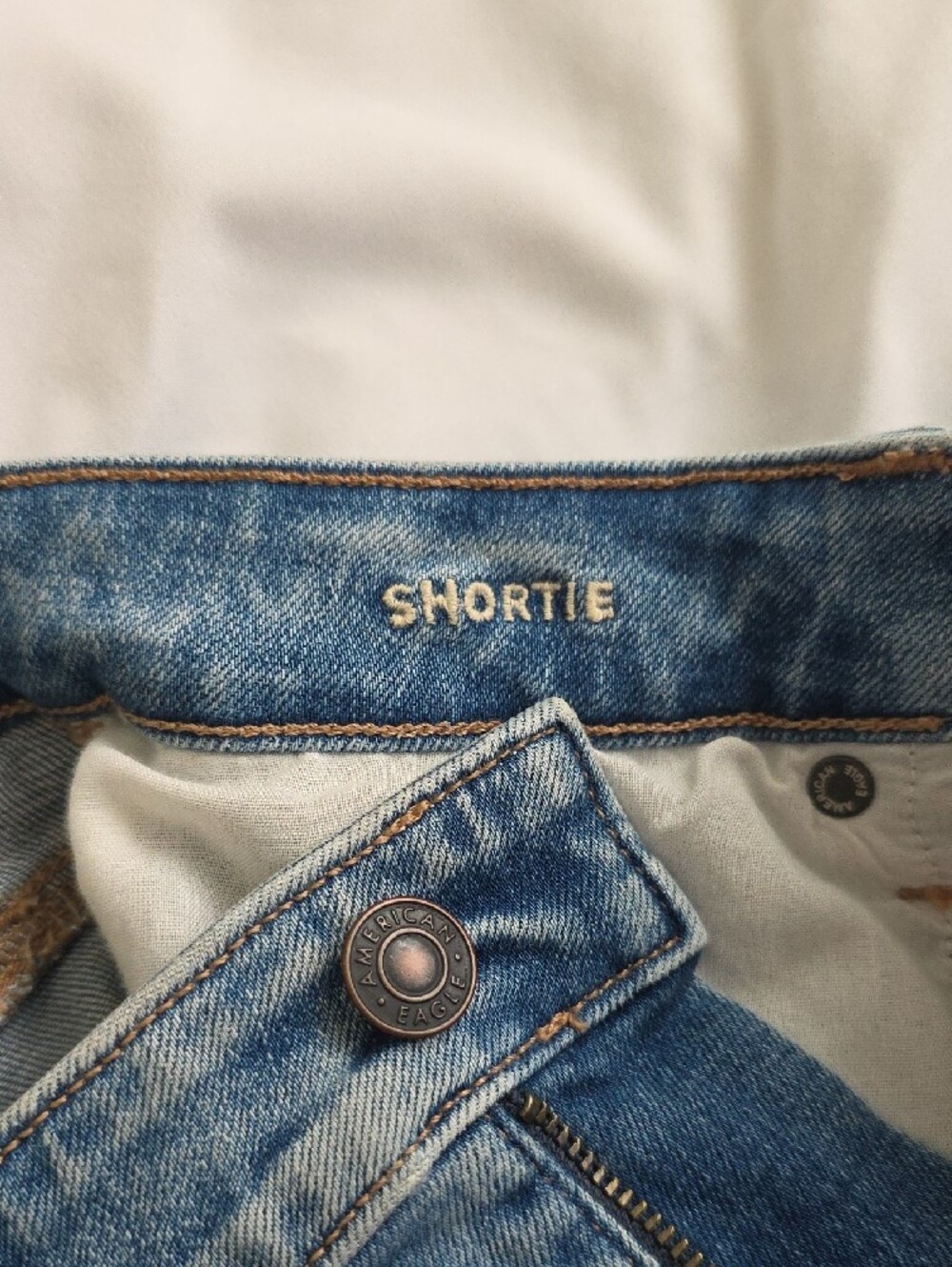 American Eagle Outfitters Washed Blue Distressed Denim Cutoff Shorts - Picture 2 of 4